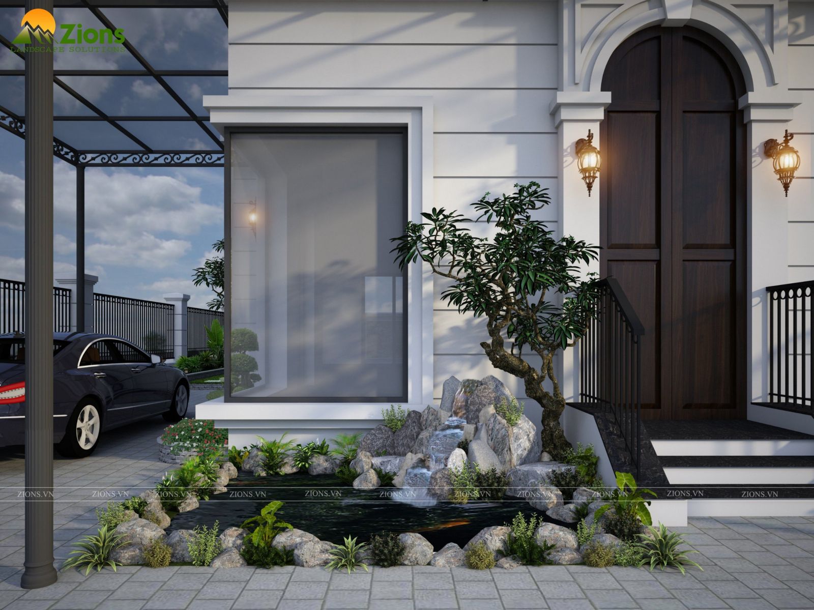 Thiết kế thi công sân vườn biệt thự Vinhomes Green Bay - Zion's